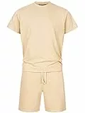 Indicode Herren Comfy Shorts & Shirt Set | Sweatshorts & T-Shirt Bundle aus Baumwollmischung Irish Cream, 3XL