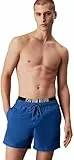Calvin Klein Herren Badeshorts Medium Double mit Logobund, Blau (Patch of Blue), L