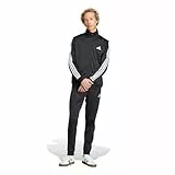 adidas Herren SPORTSWEAR BASIC 3 STRIPES TRICOT TRACKSUIT, Black, S