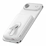 Powerbank für Magsafe, 12000mAh Magnetische Power Bank, PD 22.5W USB-A Ausgabe, Kabelloses Tragbares Ladegerät mit Typ-C-Eingang und Ausgang, LED-Anzeige für iPhone 17/16/15/14/13/12/Pro/Pro Max-Creme