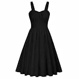 Belle Poque Sommer ärmellos Halter Hals Geraffte A-Linie Cocktail Prom Tea Party Midi-Kleid für Frauen BP0724-02 S