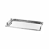 APS GN 1/1 System-Tablett 'Profi Line', Tablett aus Edelstahl 18/10, stapelbares, verschraubbares Tablett-System, hochglanzpolierter Dekorrand, massive Griffe verchromt, 32,5 x 53 cm, 5,5 cm Höhe