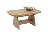 Hela Tische, Funktionscouchtisch Colin, Holzwerkstoff melaminbeschichtet, Dekor Buche, Ablageboden, ausziehbar 107-156, höchenverstellbar mit Lift 53-69cm