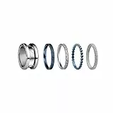 BERING Austauschbar Ring Set für Damen in Silber & Blau mit einzigartigem Twist- & Change System, Symphony-Set-A