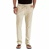 UHouse Hosen Herren Freizeit Chino Hose Business Slim Fit Freizeithose Business Baumwolle Herrenhosen Mode Golfhose Bequeme Stoffhose Lässig Anzughose Leichte Sommerhose Khaki L