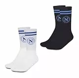 hermet SSC Napoli, Set mit 2 Paar Socken, 2er-Pack, Socken mit Logo, Größe 39/42, Weiß Schwarz, offizielles Produkt, weiß/schwarz, 39-42