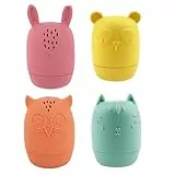 JJiaoLinin Badewannenspielzeug,4 Stück Silikon Badewannen Spielzeug Badewannenspielzeug Spritztiere Baby Badespielzeug Spritztiere Schimmelfrei Kinder Badewanne Bade Spritztiere