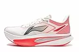 LI-NING FEIDIAN 6 Challenger Damen Laufschuhe Boom Fiber Leichte Atmungsaktive Anti-Rutsch Racing Sneaker Champagnerweiß/Rot EU 38 1/3