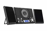 ROXX MC 201 Stereoanlage - Kompaktanlage mit CD, Multifunktionales All-in-one-Gerät, UKW-Radiotuner, CD-Player, AUX-Eingang, Fernbedienung, Wandmontage möglich