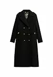 Superdry Damen Zweireihiger Mantel aus Wollmischung Schwarz 38