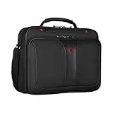 WENGER Legacy 16 Laptop-Tasche zum Umhängen, Notebook bis 16 Zoll, Aktentasche, Organizer, 15 l, Damen Herren, Büro Business-Reisen Uni, Schwarz, 600647
