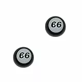 2er Set Ventilkappen - 66 Sixty Six - in schwarz für Motorrad
