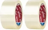 GRIFEMA GA4003-1, Geräuscharmes Paketklebeband, Paketband für Versand, Umzug und Lagerung, Transparent Verpackungsband, 66 m x 50 mm (Packung mit 2)