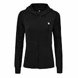 donhobo Damen Laufjacke Sportjacke Langarm Shirt Trainingsjacke Sweatjacke mit Tasche Daumenloch für Yoga Fitness (Schwarz, M)