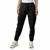 Snocks Jogginghose Damen - Komfortable Sporthose Damen mit Reißverschlusstaschen und Kuscheligem Innenfutter - Stilvolle Laufhose aus 100% Bio-Baumwolle - Ideal für Freizeit und Training L Schwarz