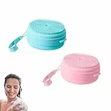 2 Stück Peeling Duschbürste, Silicone Körperbürste mit Toilettenseife Verwendung, Hängedesign, Sanfte Reinigung, für ein Entspannendes Bad (A)