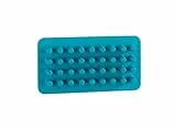 WENKO Kosmetik-Igel Ampio Petrol - Kosmetik-Aufbewahrung, Make-Up Organizer, Befestigen ohne Bohren, Silikon, 15 x 8 x 2 cm, Petrol
