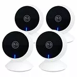 Laxihub M1 Mini WiFi Kameras 4 PC, 1080p Full HD Baby Monitor mit Nachtsicht, Indoor Hund Haustier Kamera mit Telefon APP und Zwei-Wege-Audio, Bewegung/Ton-Erkennung, Alexa/Google Assistant kompatibel