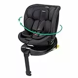 Bebeconfort RevolveFix Plus 360 i-Size, Autositz 360 Drehbar, 0–12 Jahre, 40–150cm, ISOFIX Kindersitz, Stützbein-Installation, 360-Grad-Drehung, 8 Liegepositionen, 12 Kopfstützenpositionen, Full Black