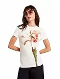 MEELIEE-bedrucktes tailliertes T-Shirt, Nude-Pink, S