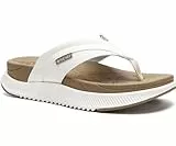 ONCAI Orthopädische Flip Flops Damen mit Arch Support Damen Orthotische Erholung Sandalen Komfortable Plantar Fasciitis Slip On Walking Sandale für Womans Indoor Outdoot Casual Sommer BeigeWeiß 37