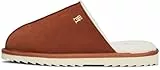 Tommy Hilfiger Damen Hausschuhe Elevated Comfort Home Slipper aus Leder, Cognac Brown (Braun), 39/40