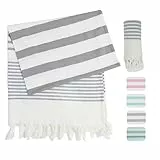 Winthome Strandtuch Weich 180x90cm- Strandhandtuch Bambus-Baumwolle Leicht Platzsparend, Hamamtuch Saugstark, Schnelltrocknend, Badetuch Sandfrei, Handtuch für Damen Herren Saunahandtuch (1 Pack)