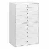 KILHS Schmuckkästchen,Schmuckkasten mit 10 Ebenen,Schmuckaufbewahrung Geeignet für Ohrringe, Ringe, Halsketten, Uhren usw,Geschenk für Ihre Liebsten,Weiß