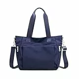 YANAIER Damen Handtaschen Schultertasche Wasserdicht Nylon Casual Multifunktionale Umhängetaschen Damen Hobos Schultertasche Shopper Tasche (Dunkelblau)