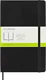 Moleskine Klassisches Notizbuch, Notizbuch mit Weißen Seiten, Weicher Einband und Elastischer Verschluss, Großes Format 13 x 21 cm, Farbe Schwarz, 192 Seiten