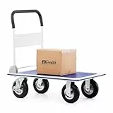 Pallit Transportwagen klappbar 300kg Rollwagen mit lenkbarer Luftbereifung Anti-Rutsch Plattformwagen Carry-R Transporthilfe Handwagen mit Feststellbremse