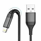 LumFocus iPhone Ladekabel, Lightning Kabel 2M iPhone Schnellladekabel MFi Zertifiziert, Nylon Fast USB Ladekabel für iPhone 14 13 12 11 Pro Max XS Max XR X 8 7 6 6s Plus SE, iPad Air(Schwarz)
