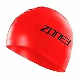 ZONE3 Sa18scap108/Os Badekappe aus Silikon, 48 g, Rot, Einheitsgröße