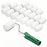 ToolSpace 20x Lackierwalze 5 cm mit Griff Superfein Schaumstoffrolle 50 kg/m³ Schaumstoff Dichte Lacke Lasur Acryl Lösungsmittelbeständig Nicht-Aggressive Malerrolle Lackrolle Feinarbeiten Türen Möbel