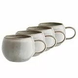 BUTLERS Tasse 350ml 4er Set COTTAGE Steinzeug Geschirr Kaffeetasse & Teetasse | Tasse für Cappuccino Latte Macchiato Kakao | Klassisch & charmant | Mikrowellen- & spülmaschinenfest
