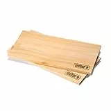 Weber Zendernholz Räucherbretter - Groß (40 x 15cm), 2er Pack, süßes, mildes Aroma, ideal für Käse, Gemüse, Fisch und Geflügel, aus natürlichen Holzarten (17831)
