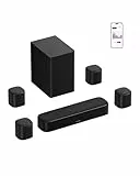 ULTIMEA 7.1 Surround Sound System, 330W Soundbar für TV Geräte mit Dolby Atmos, 4 Surround Lautsprechern, TV Soundbar mit 5,25'' Subwoofer, App Steuerung, HDMI ARC, Bluetooth® 6.0, Aura A40 Pro
