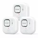 TECKNET Wassermelder, Eigenständiger Wassersensor mit kostenlosen Batterien, IP66 Wasserwarner, 120 dB Wasser Sensor, Batteriebetrieben, Wasseralarm für Küchen/Keller/Waschbecken/Boden (3er-Pack)