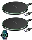 35W Induktives Ladegerät Ultra-Schnell 2er Pack, Induktion Kabelloses Ladegerät, kompatibel mit iPhone 17/16/15/14/13/12 Serie,für Samsung S25 Ultra/S24+/S23 FE Google Pixel 9/8 Pro,Qi-fähig
