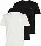 Tommy Jeans Herren 3er Pack T-Shirts Kurzarm aus Baumwolle, Mehrfarbig (Ecru/Black/Black), XXL