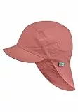 Sterntaler Schirmmütze Nacken Basic - Unisex Baby- und Kinder Mütze mit Nackenschutz - UV-Schutz 50+ Hut aus Popeline (Bio) - leichte Sommer Kopfbedeckung mit Gummiband - Rosenholz, Größe 55