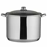 axentia Universaltopf in Silber, Topf mit Glasdeckel und Drahtgriffen, Kochtopf aus rostfreiem und pflegeleichtem Edelstahl, verkapselter Aluminiumboden 20 Liter Volumen