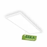 BRILONER - LED Deckenlampe mit EEK A Lichtquelle, 14W, 3000lm, flach, indirektes Licht, Lampe, Deckenleuchte, Wohnzimmerlampe, LED Panel, Küchenlampe, Flur, 58x20x3 cm, Weiß