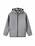 PATPAT Jungen Hoodie Sweatjacke Kapuzenpullover mit Reißverschluss Atmungsaktiv Leicht für Herbst Winter Sweatshirt, 9-10 Jahre,Grau