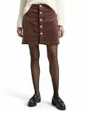 TOM TAILOR Denim Damen 1049238 Mini-Rock aus Samt mit Knopfleiste, 38824-Soft Chocolate Brown, XL