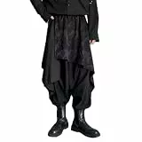 Generisch Herren Hakama Hose Japanisch Avantgarde Asymmetrische Rockhose Haremshose Oversize Drop Crotch Hose Patchwork Zweiteiliger Layered Look Designerhose