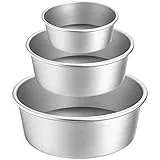 Lawei 3er-set Kuchenform Runde - Ø 10/15/20 cm, Aluminium Backform Kuchenbackform Antihaftbeschichtung Obstkuchenform mit Abnehmbar Boden für Torte