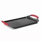 LACOR 24135-Grillplatte glatt Eco Stein 33 x 25 cm- Schwarz, Metall, 34 cm