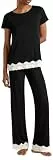 United Colors of Benetton Damen T-Shirt 3z123m314 Pyjamaoberteil, Schwarz, Medium