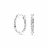 Swarovski Sommerset Kreolen, Weiß, Rhodiniert